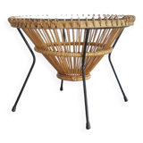 Table basse rotin 1950