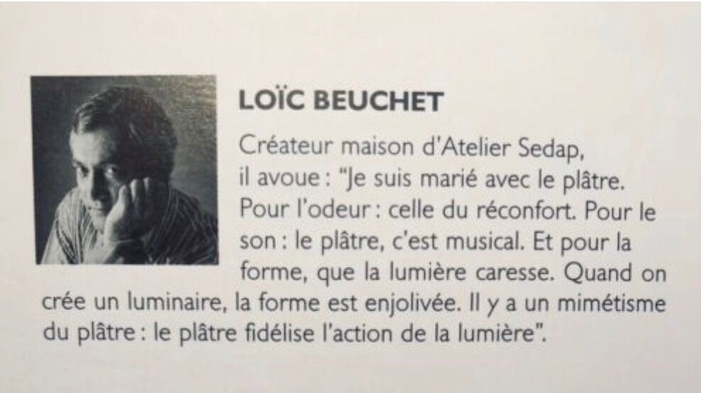 Loic Beuchet plaster lamp  ref 1391 ed. Sedap Workshop 1984