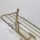 Coat rack with 4 hooks with shelf and vintage mirror in golden metal