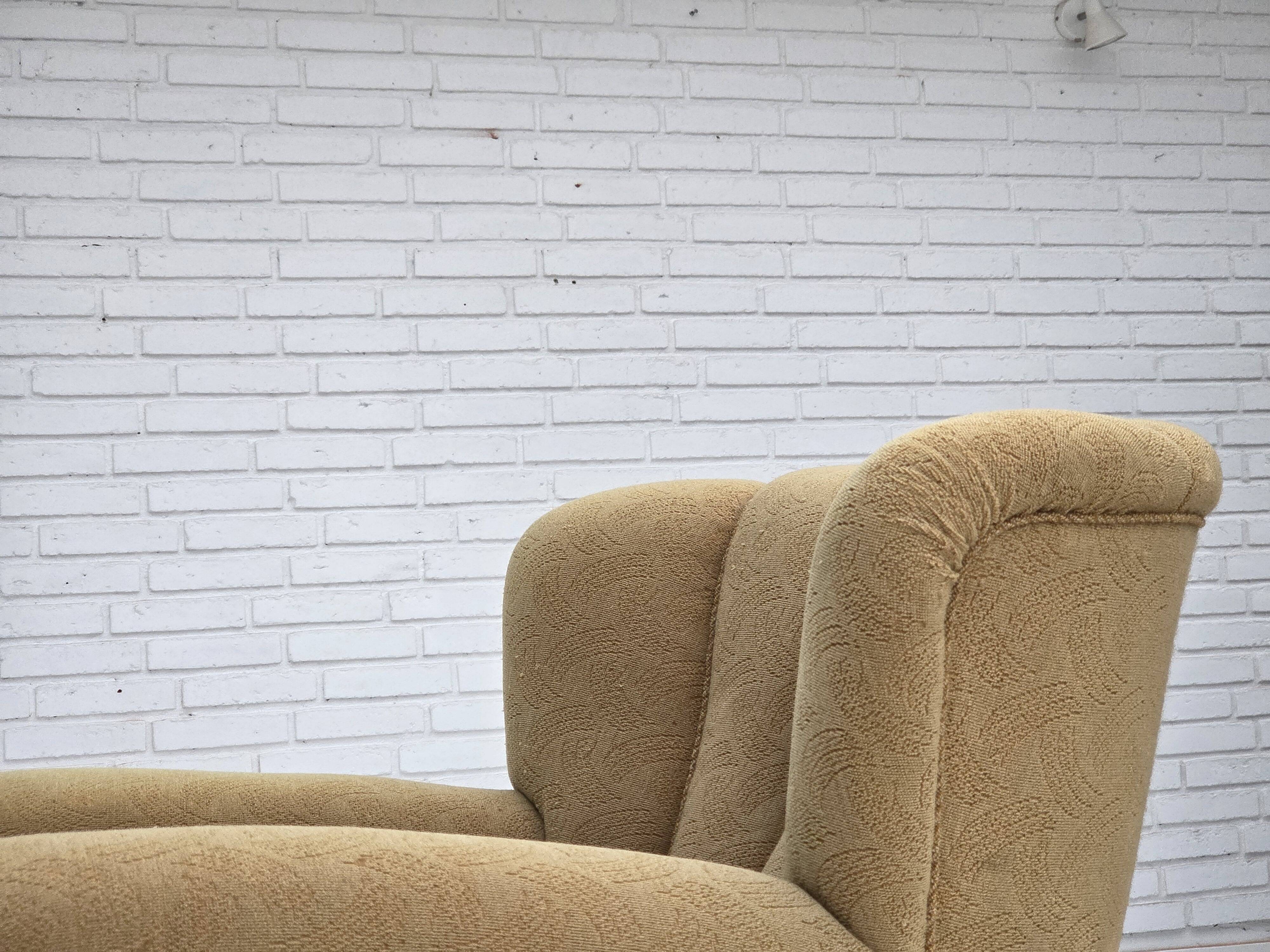 1960s, Danish relax chair, original light green furniture wool.