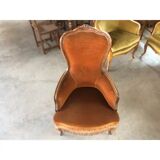 Late 20th-Century Dralon Velvet Upholstered Walnut Armchair
