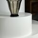 Smoked molded glass vase H:17cm