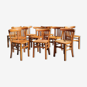 10 chaises bistrot luterma années 50