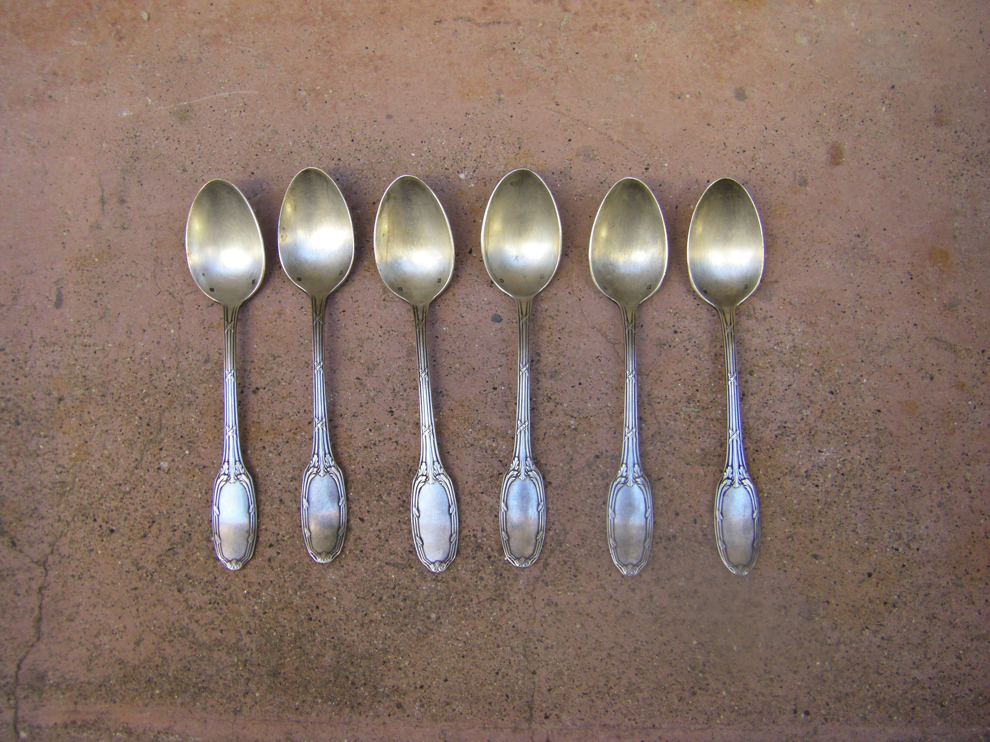 Series of six small spoons.