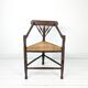 Chaise d’angle vintage antique à trois pieds en bois massif avec assise en