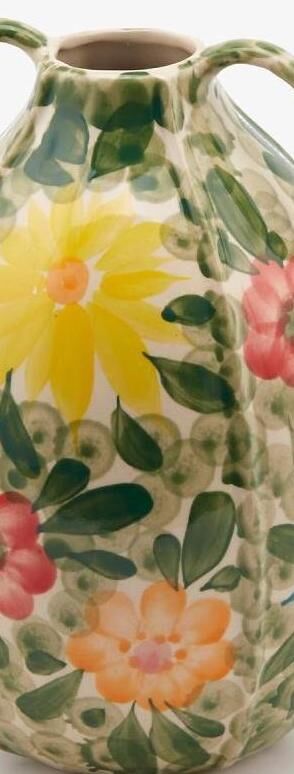 Vase in ceramic floral motif 23cm