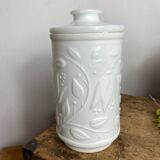 1970 ointment pot, in white opaline