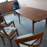 Teak table 3 chairs