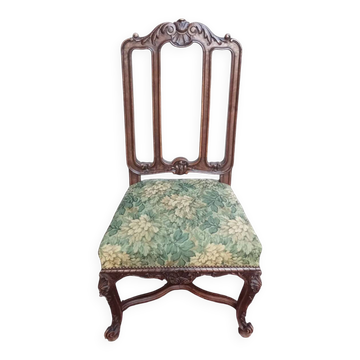 Chaise Louis XV en noyer 19ème