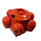 Sangria service from the 70s in orange ceramic
