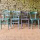 Set of four mismatched bistro chairs