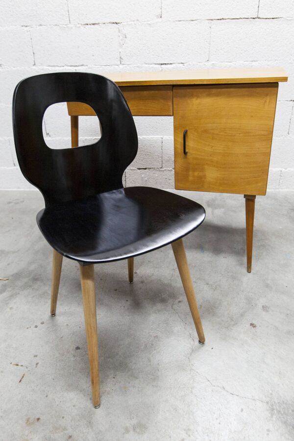Ensemble bureau et chaise ''Oeil'' Baumann 1960