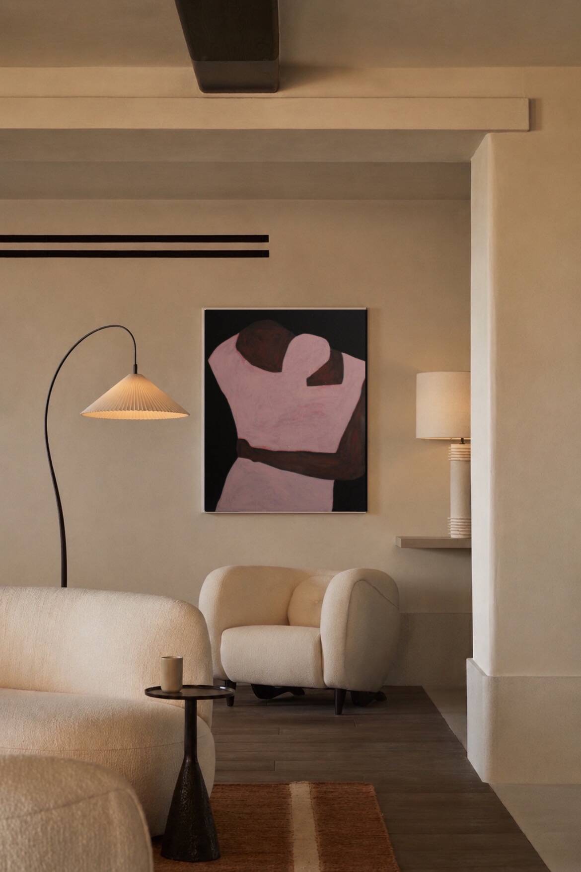 Close to You minimalist couple painting