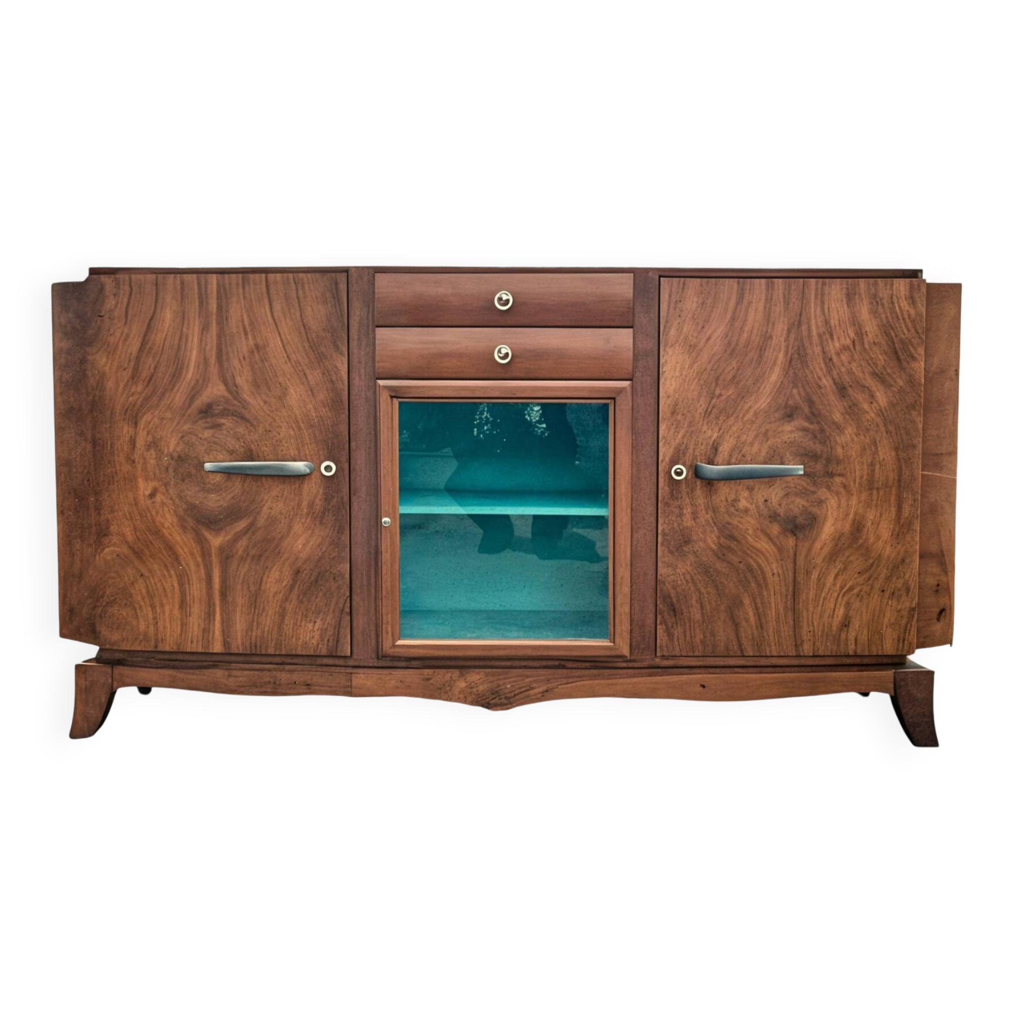 3-door, 2-drawer walnut veneer sideboard, 1960s