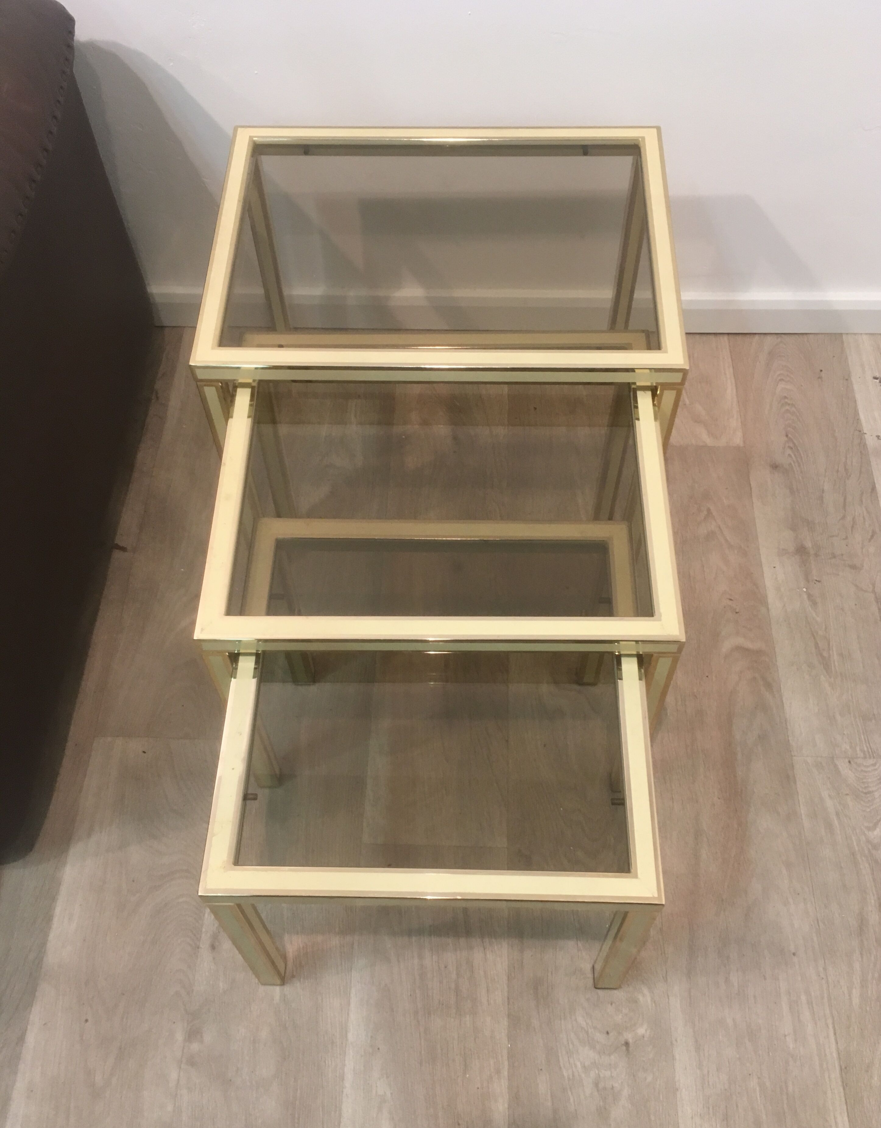 3 pull out tables by Jean-Claude Mahey 1970