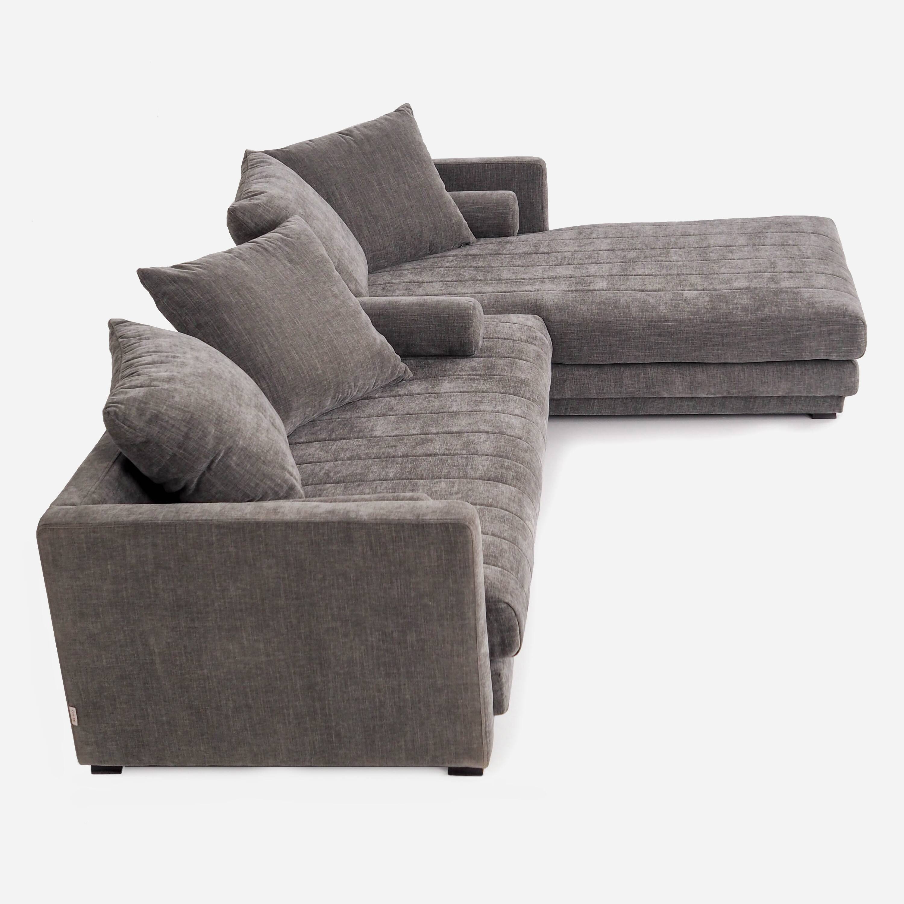 Canapé d'angle KOPENHAGA gris, design scandinave