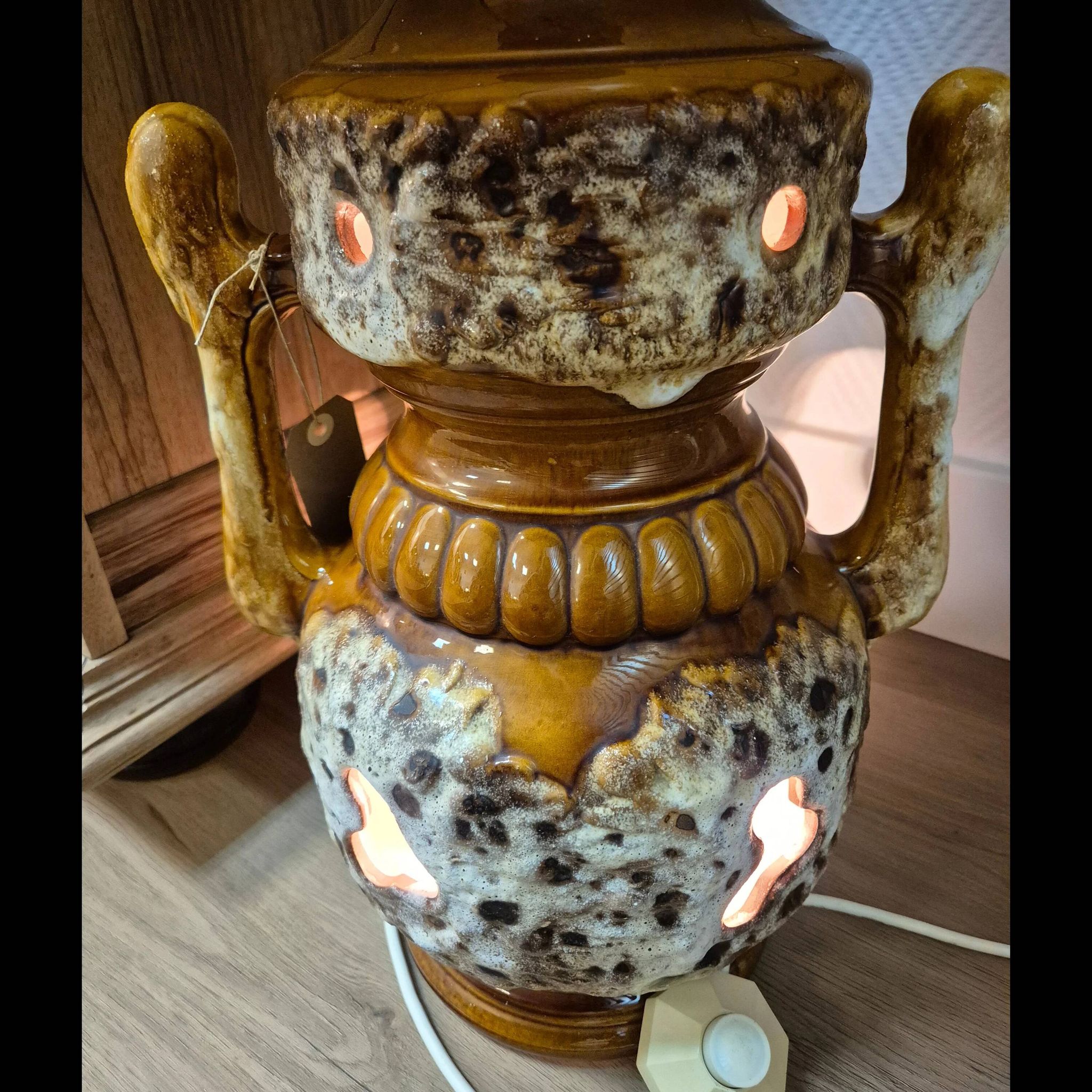 Vintage 1970s ceramic sun lamp