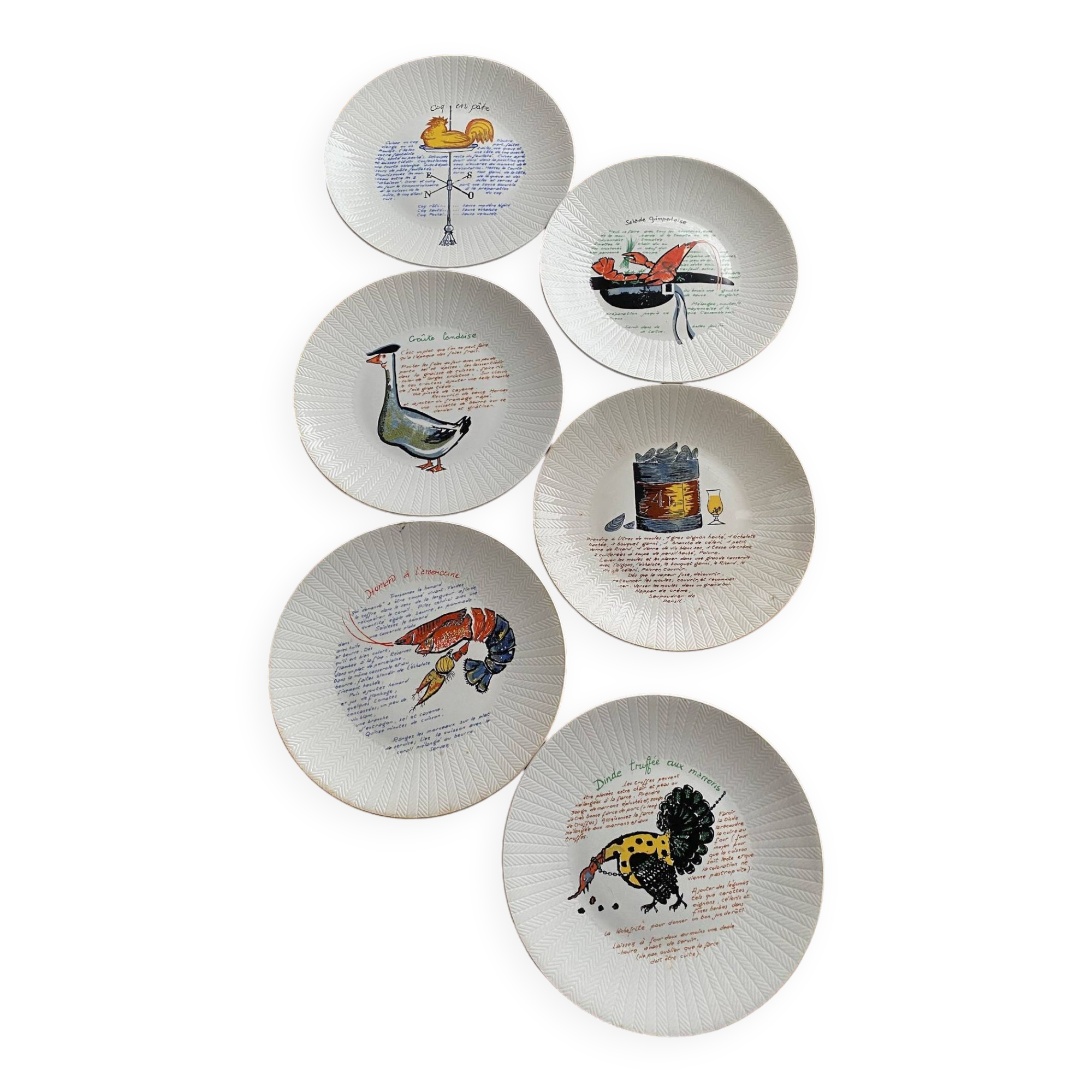Series of 6 raymond oliver plates
