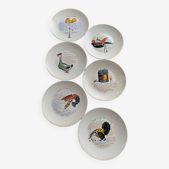 Series of 6 raymond oliver plates