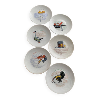 Series of 6 raymond oliver plates