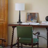 Oak and wool armchairs, Louis XIII style, by a French cabinetmaker from the 1930s.