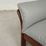 Scandinavian rosewood and leather lounge, 1970