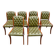Suite de 6 chaises anglaise Cherterfield en cuir vert