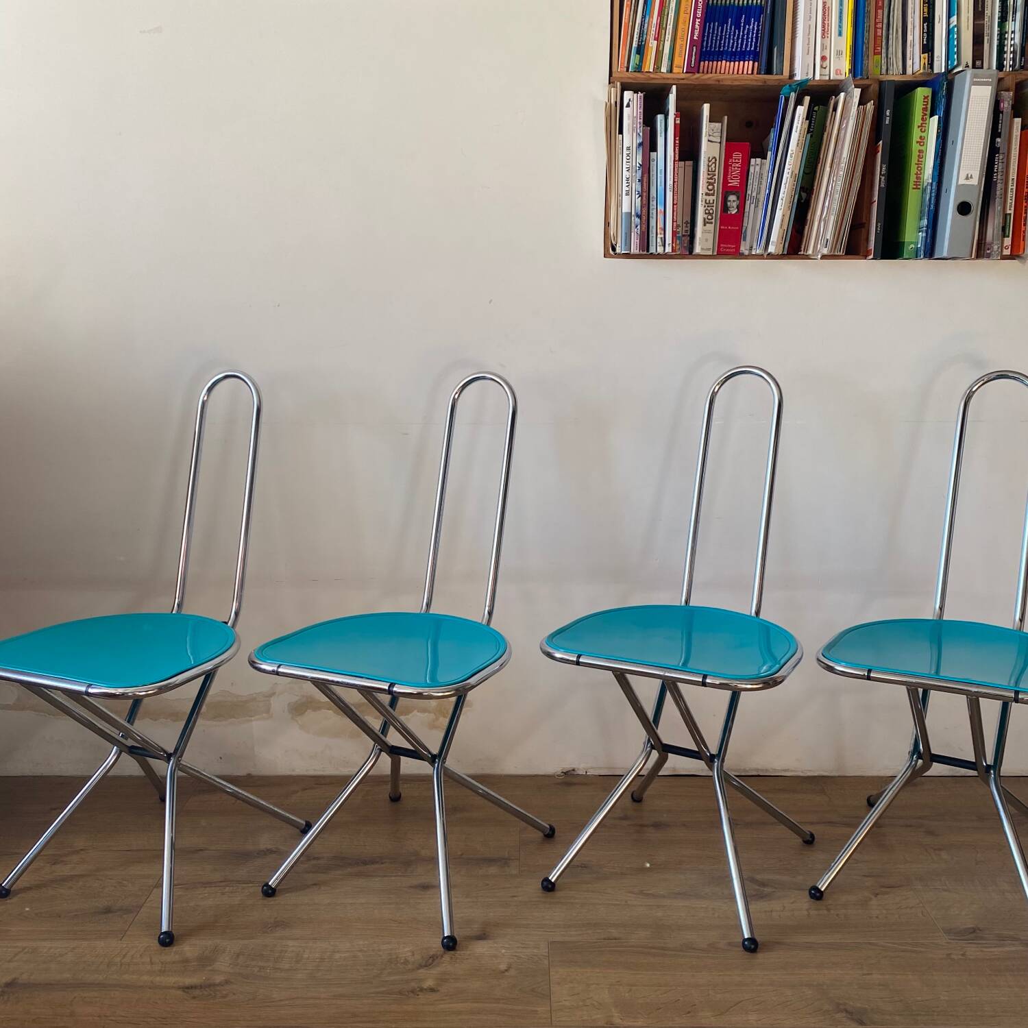 Niels Gammelgaard Chrome Folding Chairs for Ikea 1980´s