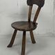 Brutalist Wabi Sabi milking chair, France ca 1950