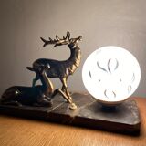 Art Deco lamp doe and opaline