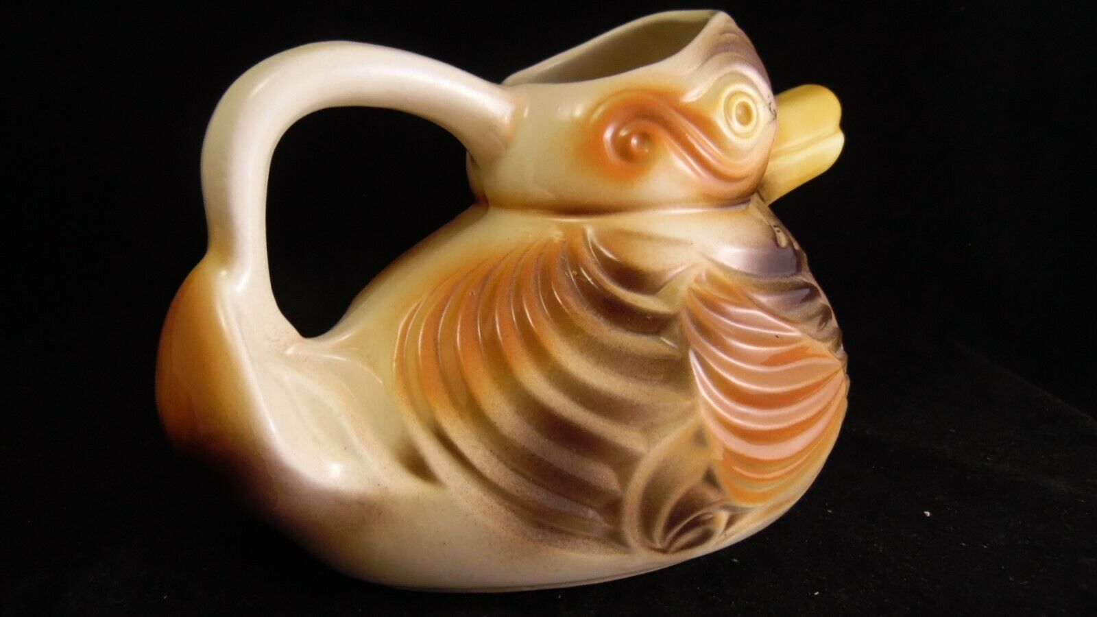 Sarreguemines duck-shaped dabbling pitcher