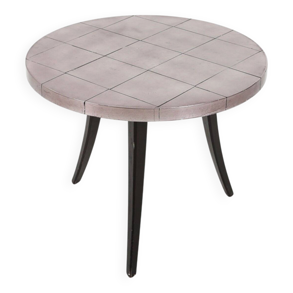 Table basse Tripot française vintage des années 1980, époque spatiale.