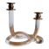 Dorothy Thorpe "Pretzel" candlestick in lucite and gilded brass 70s