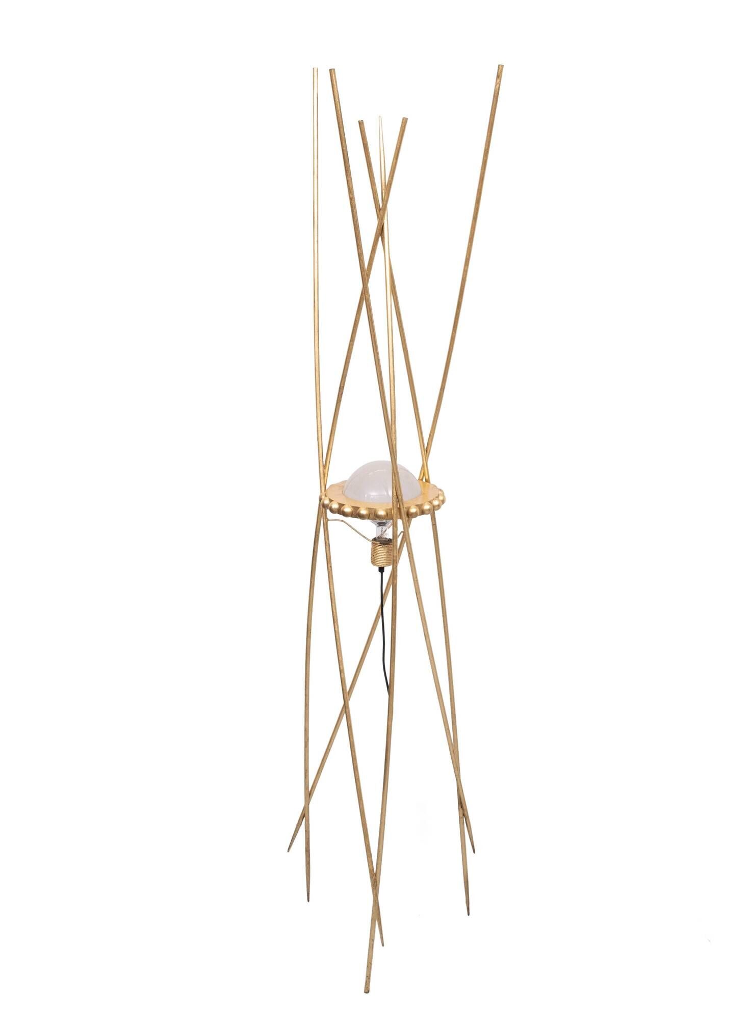 Mikado Antique Gold Art floor lamp 1980s Italy