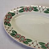 Plat ovale ancien de chez Sarreguemines modèle "Turbigo"