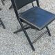 Set of 6 folding chairs, 70s design, 3 leather, 3 moleskin