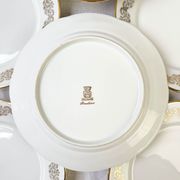 6 flat plates golden white porcelain chauvigny limoges