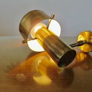Wall light Jo Hammerborg in patinated brass, gun barrel finish, Denmark, 1970s.
