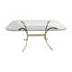 Table à manger en laiton et verre, Italie 1970