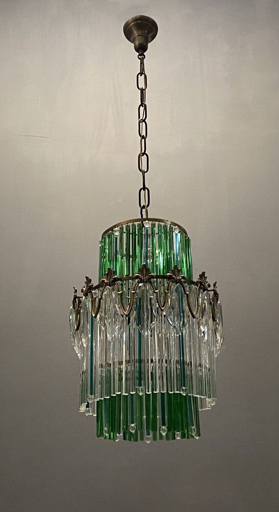 Lustre en cristal italien vintage années 1940