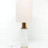 Lamp base in white opaline glass, Uno & Östen Kristiansson for Luxus Su