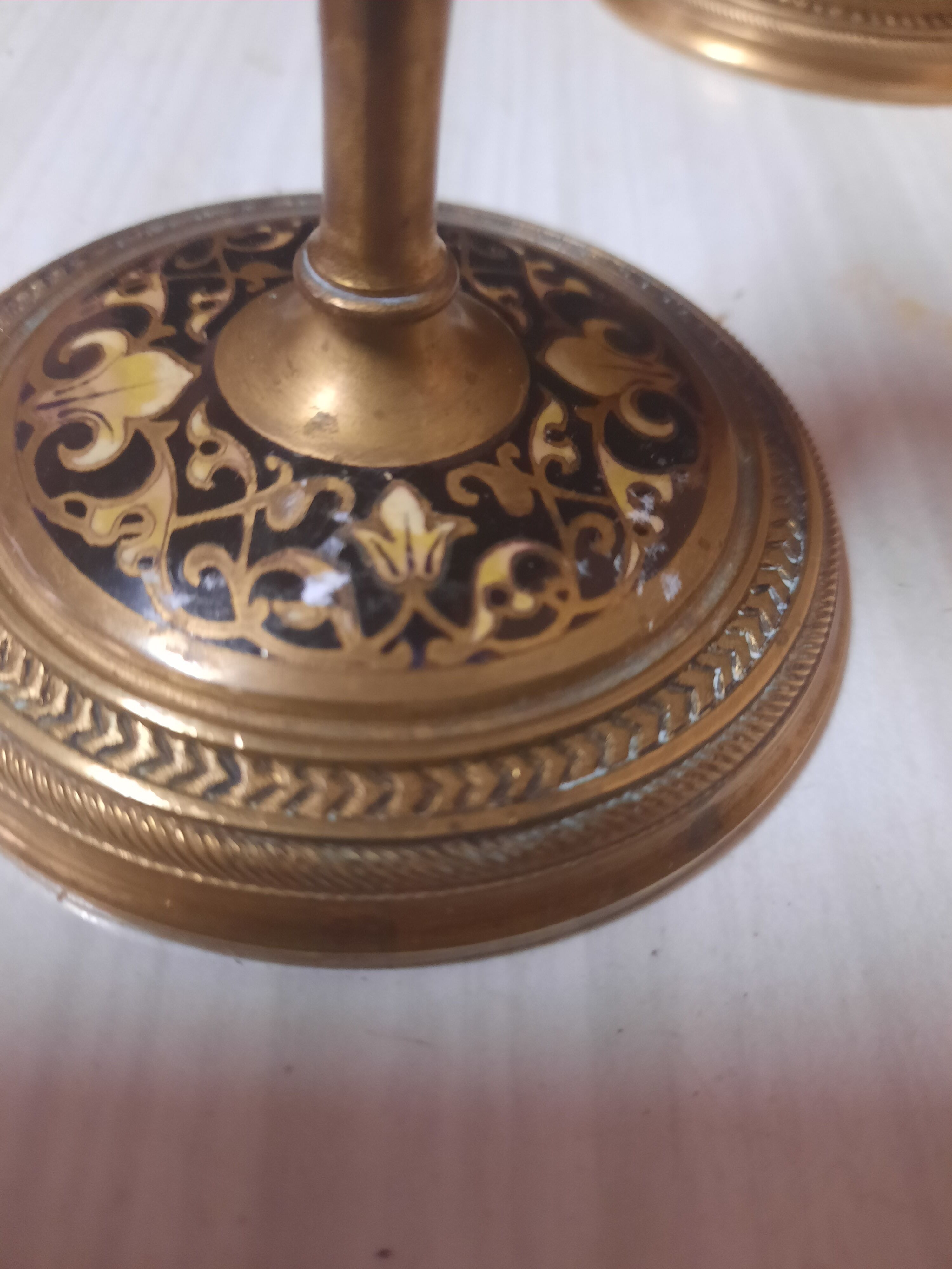 Pair of gilded bronze candlesticks Napoleon III