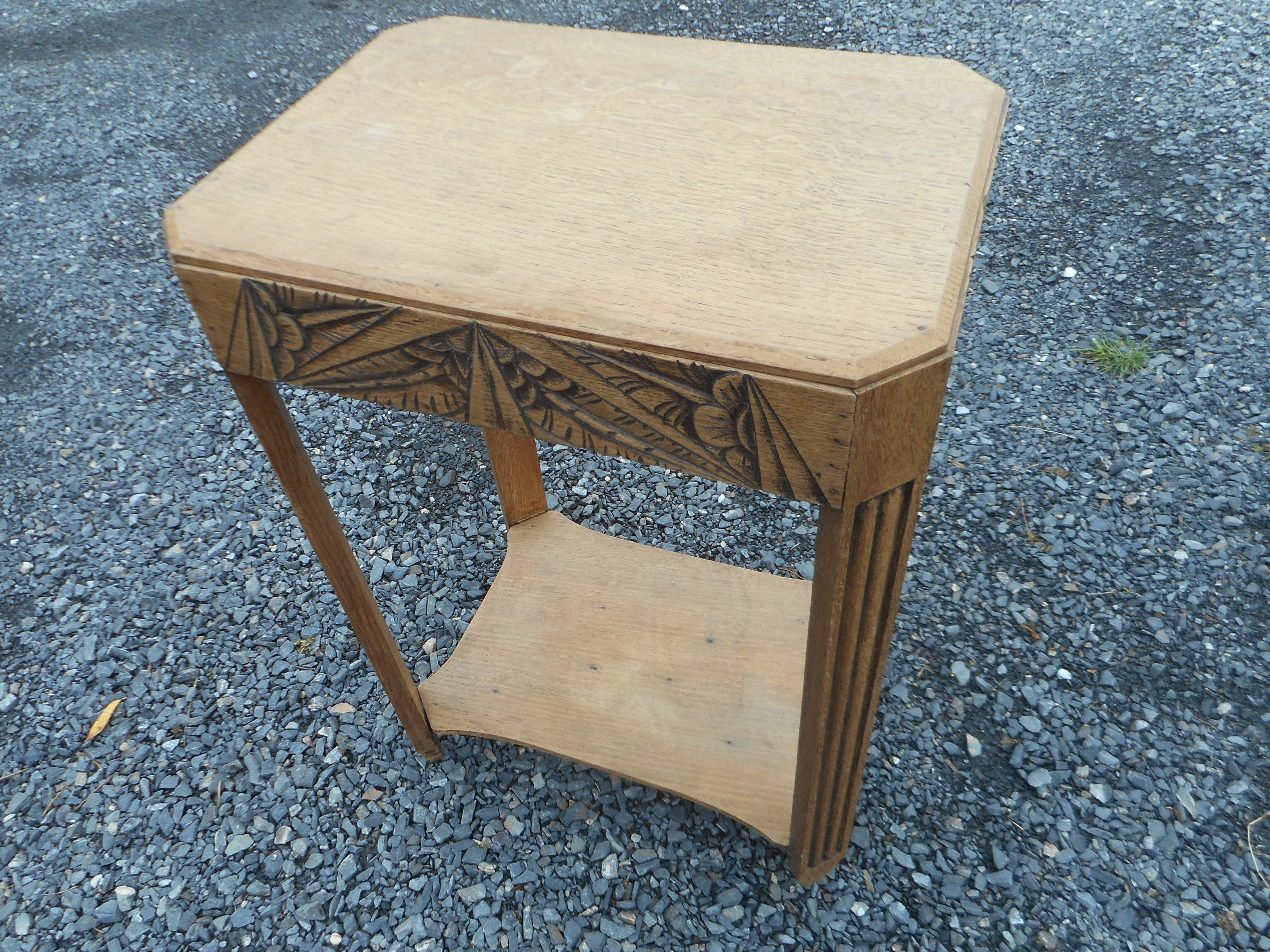 Art deco drawer console 30s oak