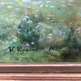 Oil on impressionist canvas V. Vignon 1895