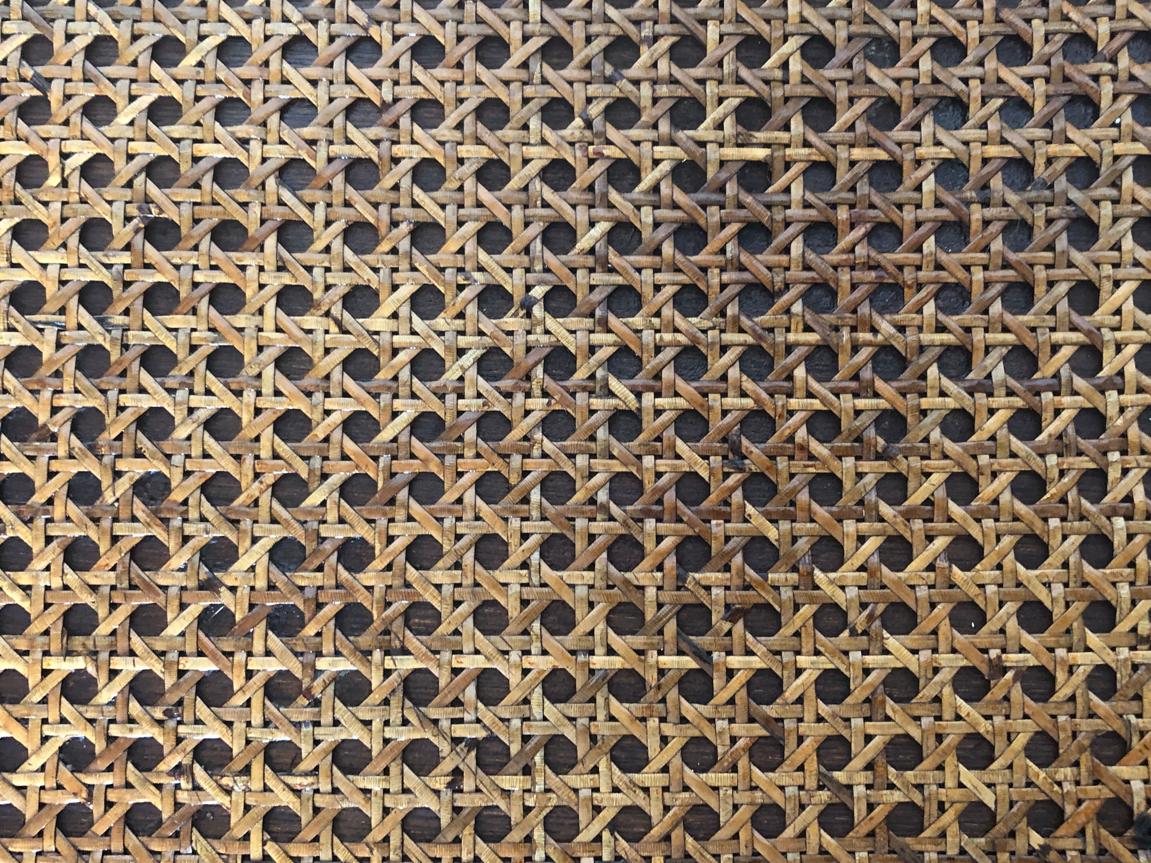 Table low rectangular rattan and caning