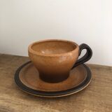 Ceramic stoneware cup and saucer