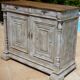 Antique low cabinet two doors two drawers in solid wood