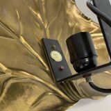 Brass Leaf Theatre Wall Light by Ravarini Castoldi, Milan Italy, 1970s