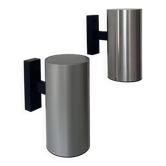Pair of vintage wall lights, brushed metal, Bur Leucthen Germany 1970