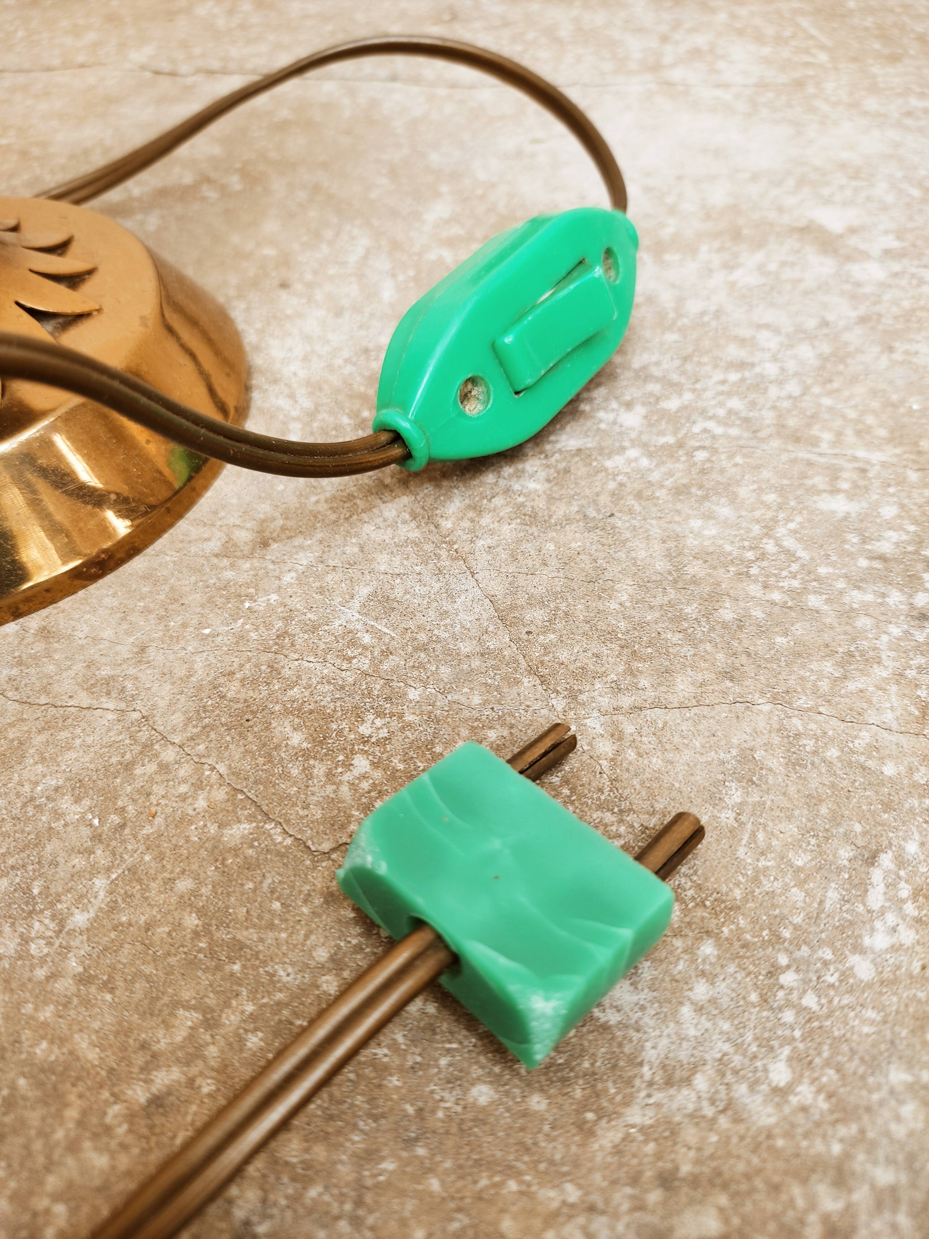 Brass and glass lamp 50s